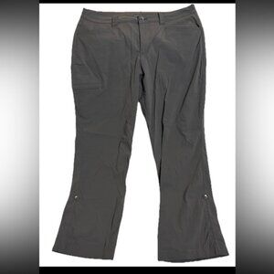 Eddie Bauer Womens Travex Nylon Pants Stretch Roll Up Pockets Black 10